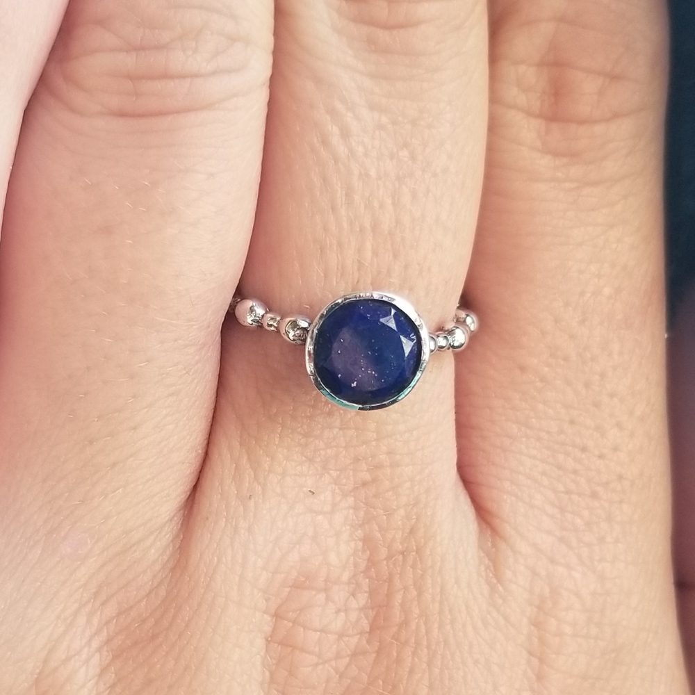 NEW Lapis Lazuli, Sterling Silver Knotted Band